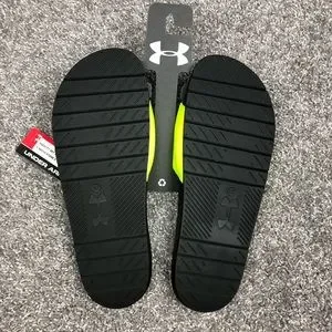 Under Armour Core Remix Neon Slide Mens Pool Sandal Size 12 Black/Yellow 3023777 Buy Under Armour Core Remix Neon Slide  main image 2